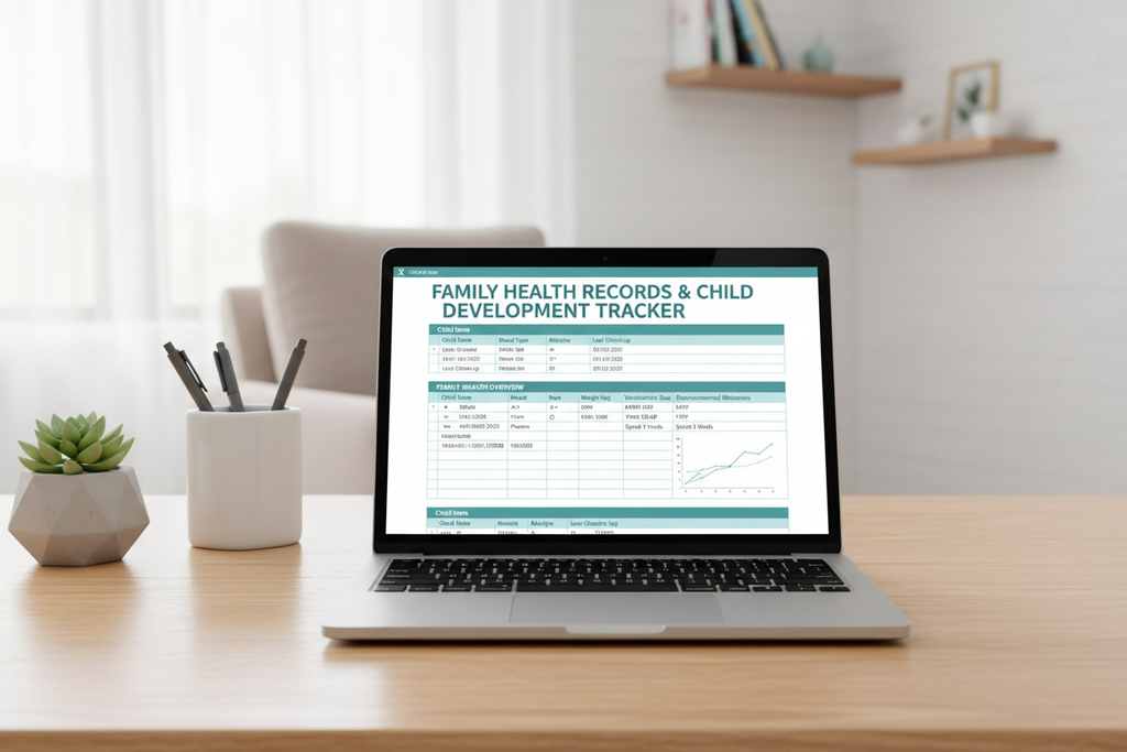 Family Health Records & Child Development Tracker | Excel