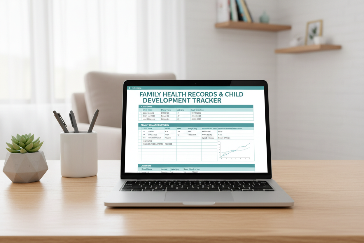 Family Health Records & Child Development Tracker | Excel