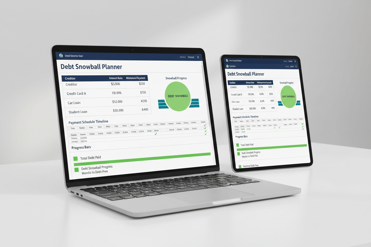 Debt snowball payoff planner